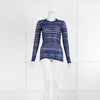 Isabel Marant Blue Stretch Lace Long Sleeve Top