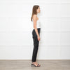 Joseph Black Stretch Leather Straight Leg Trousers