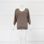 Joseph Brown V Neck Batwing Wool Jumper