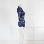 Isabel Marant Blue Stretch Lace Long Sleeve Top