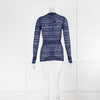 Isabel Marant Blue Stretch Lace Long Sleeve Top