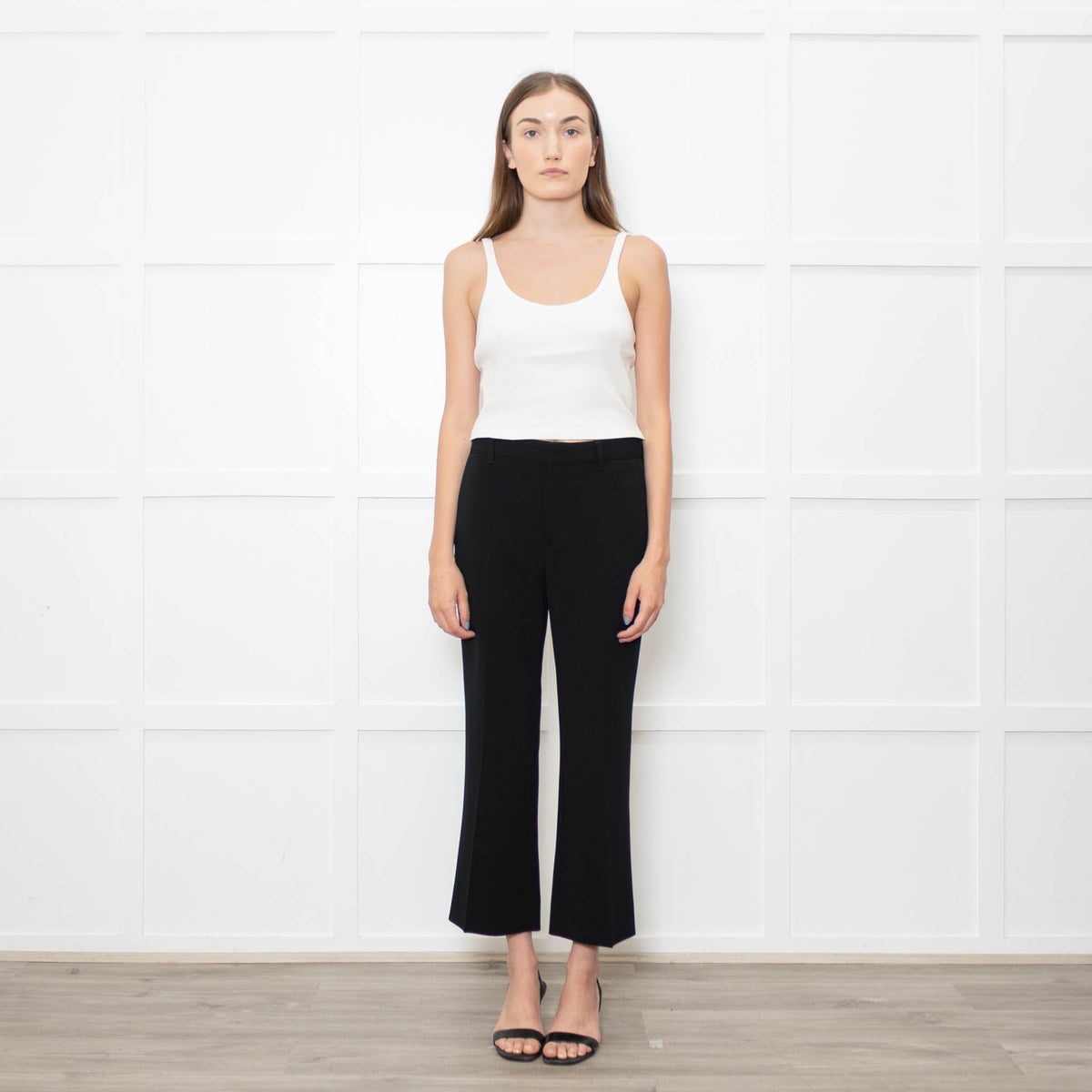 Miu Miu Black Cropped Flared Trousers