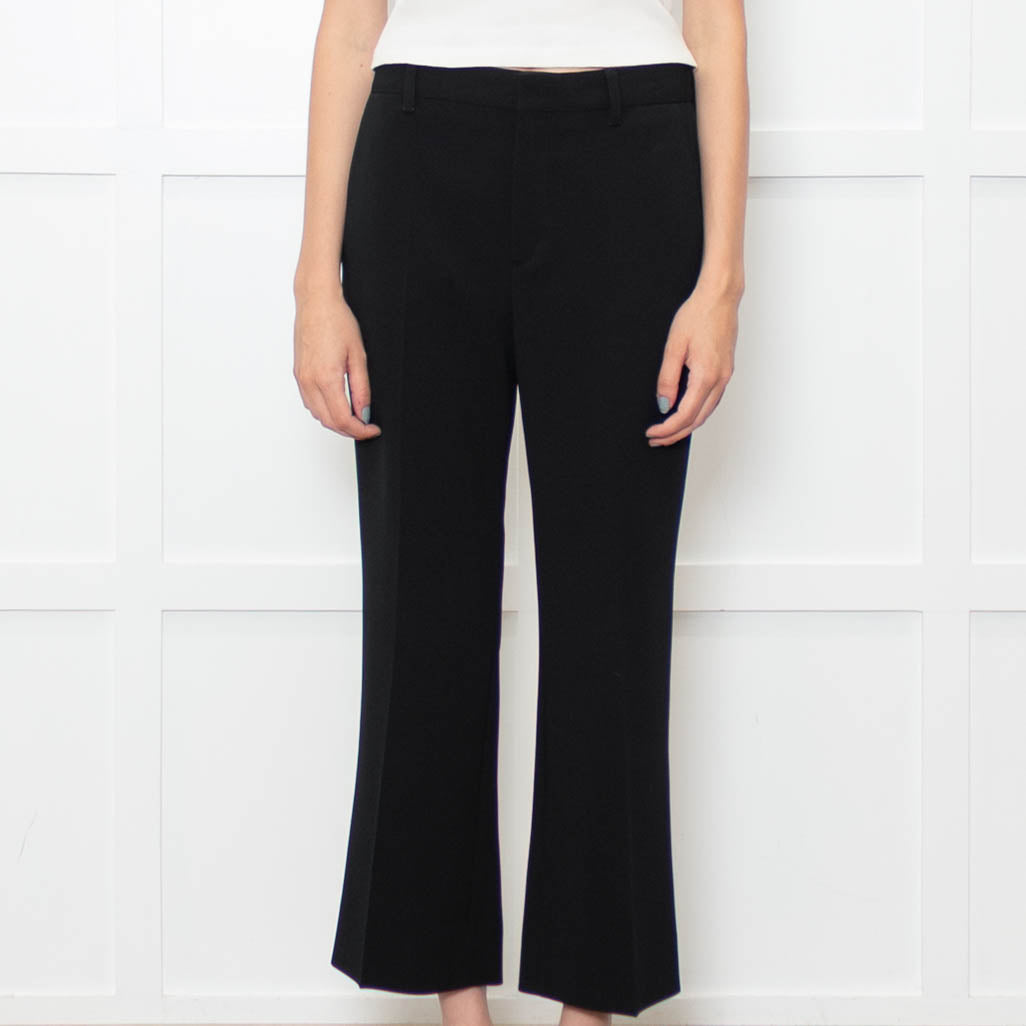 Miu Miu Black Cropped Flared Trousers