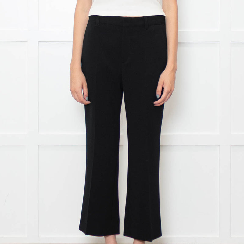 Miu Miu Black Cropped Flared Trousers