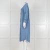 Le Sirenuse Blue Linen Midi Shirt Dress