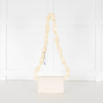 Adolfo Dominguez Cream Crossbody Bag with Chunky Bead Strap