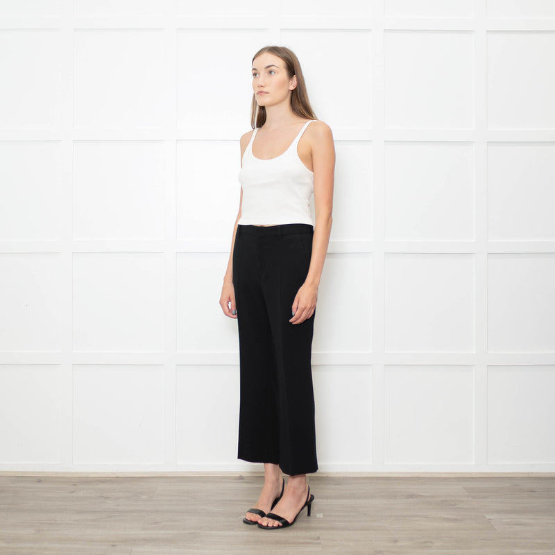Miu Miu Black Cropped Flared Trousers
