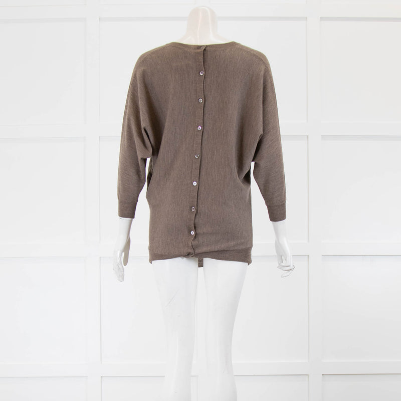 Joseph Brown V Neck Batwing Wool Jumper