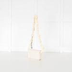 Adolfo Dominguez Cream Crossbody Bag with Chunky Bead Strap