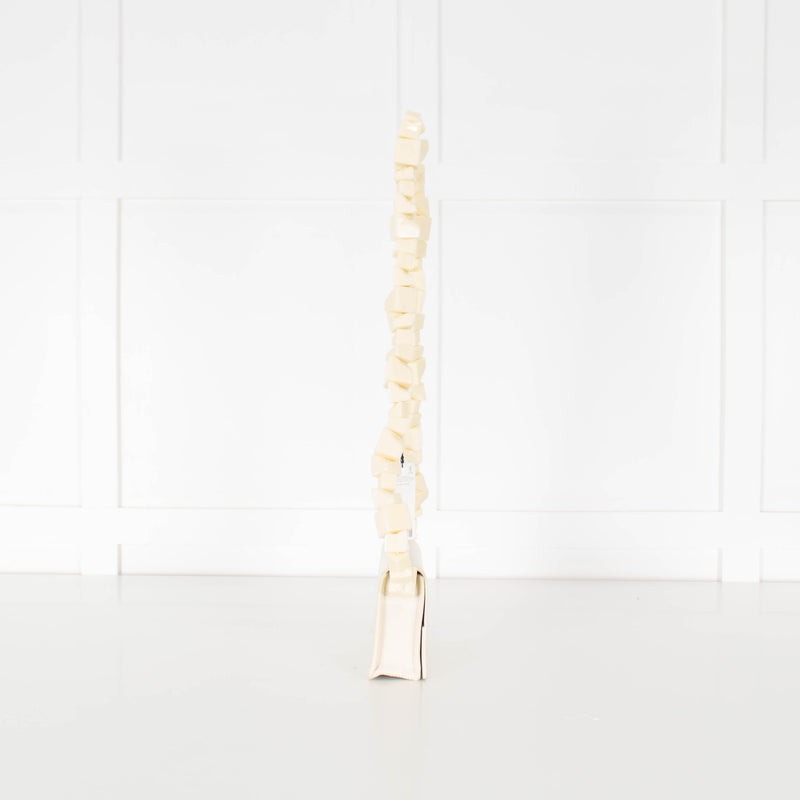 Adolfo Dominguez Cream Crossbody Bag with Chunky Bead Strap