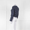 Boutique Moschino Blue With Freyed Hem Boucle Jacket