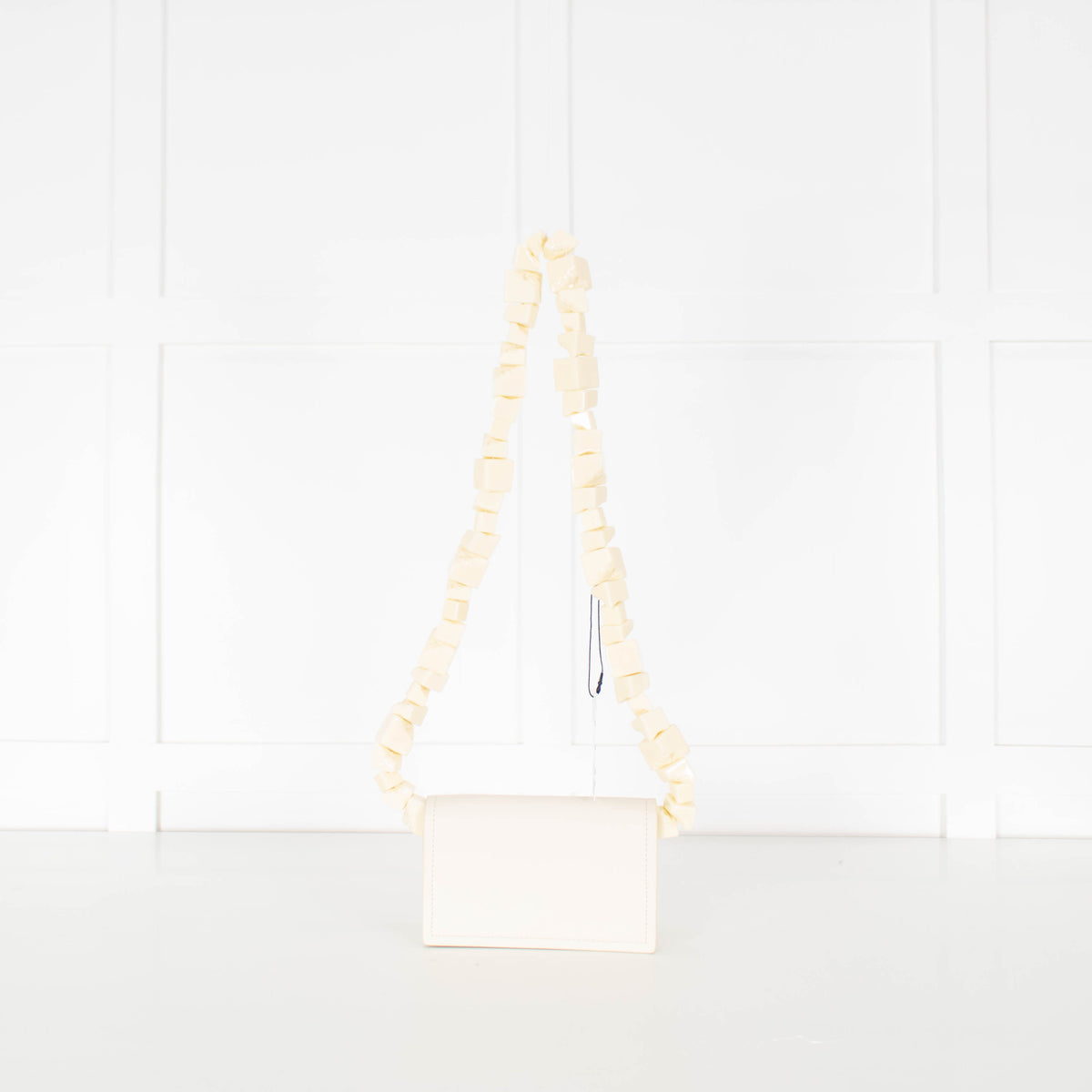 Adolfo Dominguez Cream Crossbody Bag with Chunky Bead Strap