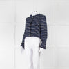 Boutique Moschino Blue With Freyed Hem Boucle Jacket