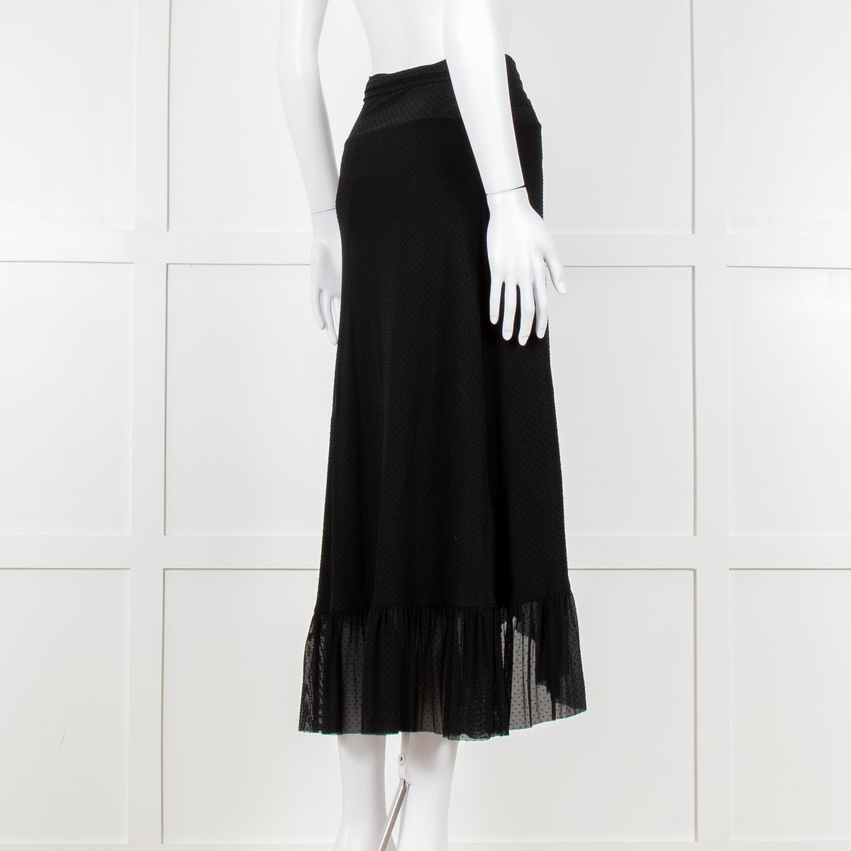 Ganni Black Ruffle Wrap Skirt