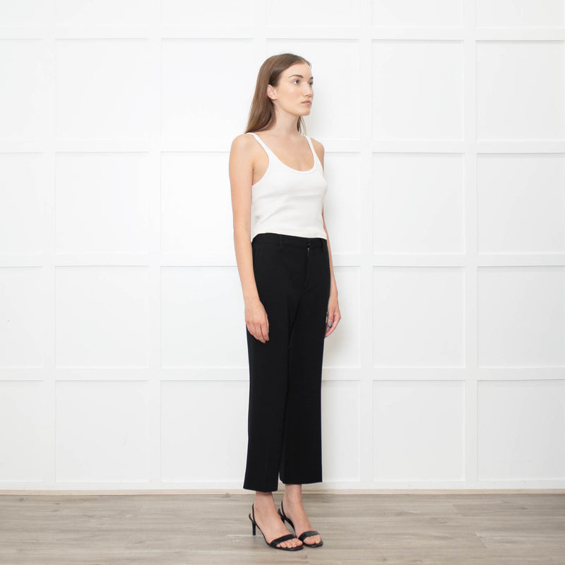 Miu Miu Black Cropped Flared Trousers
