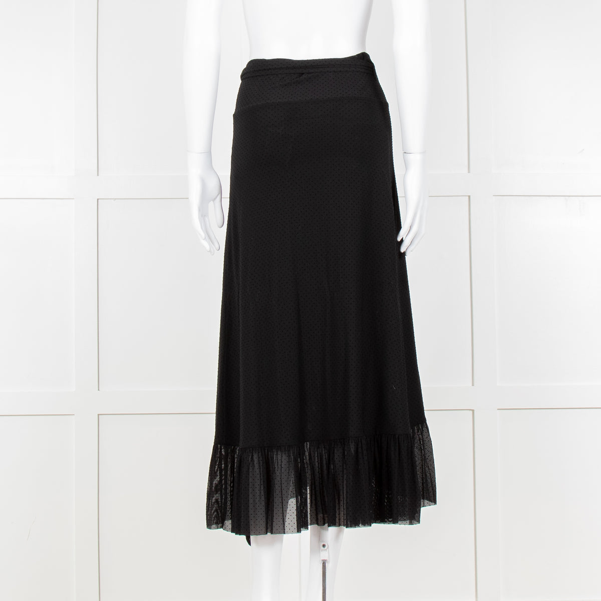 Ganni Black Ruffle Wrap Skirt