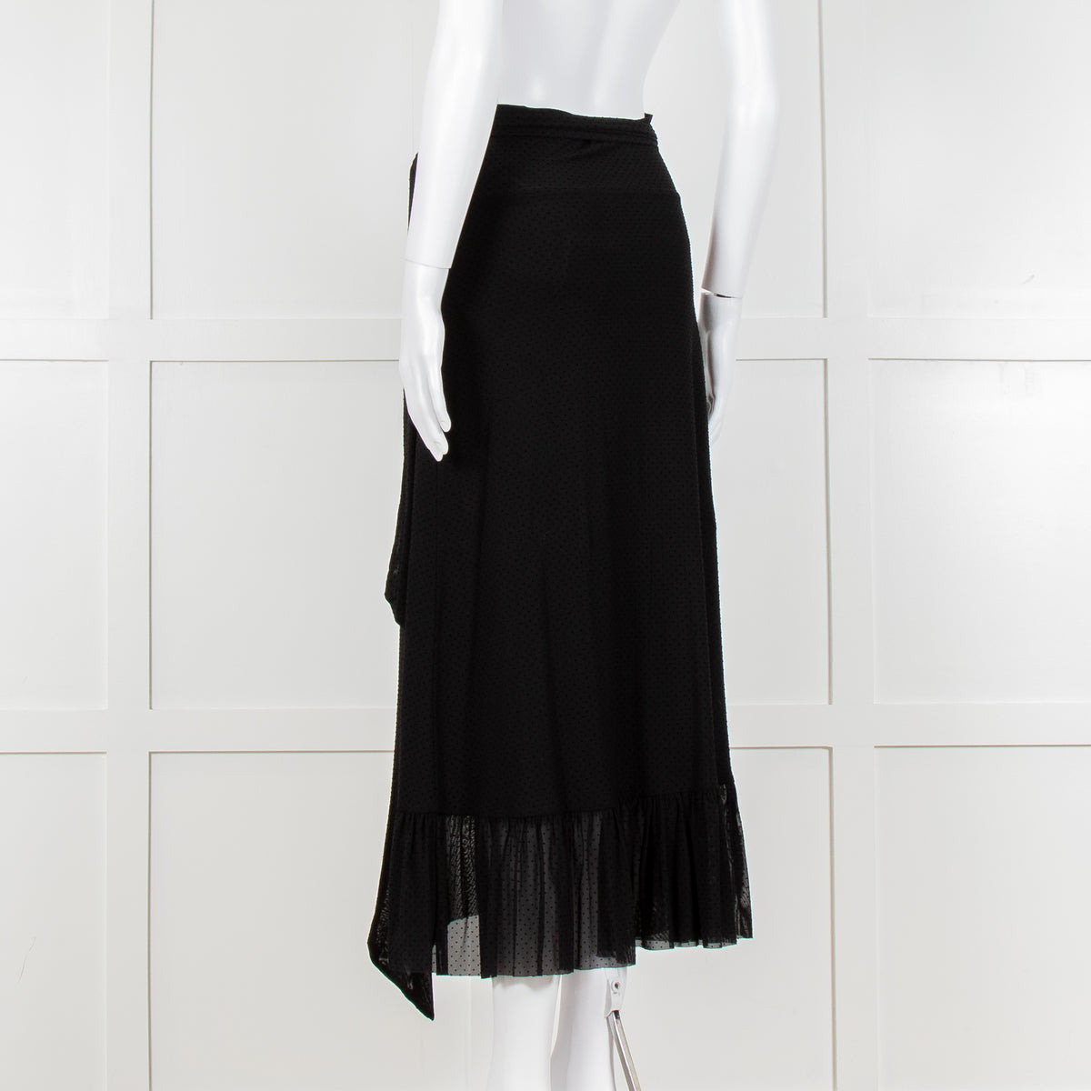 Ganni Black Ruffle Wrap Skirt