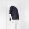 Me+Em Navy Broderie Anglaise Short Sleeve Blouse