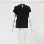 Brunello Cucinelli Black Sleeveless Top Crystal Neck