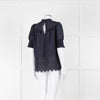 Me+Em Navy Broderie Anglaise Short Sleeve Blouse