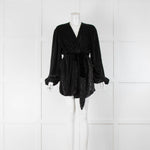 Retrofete Black Sequin Wrap Mini