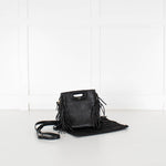 Maje Black Fringed Frame Handle Crossbody Bag