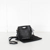 Maje Black Fringed Frame Handle Crossbody Bag