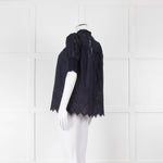 Me+Em Navy Broderie Anglaise Short Sleeve Blouse