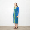 Rhode Green and Blue Chevron Knit Shirt Dress