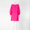 Isabel Marant Hot Pink Silk Pom Pom Trim Kaftan Dress