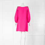 Isabel Marant Hot Pink Silk Pom Pom Trim Kaftan Dress