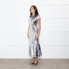 Self-Portrait Silver Sequin Twist Front Gown