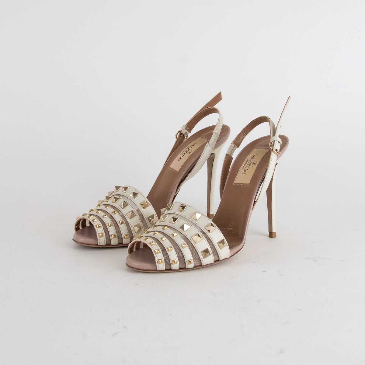 Valentino Cream Rockstud Heels