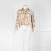 Mes Demoiselles Neutral Grey Peach Print Cotton Blouse
