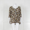 Ba&sh Black With Green And Pink Floral Print V Neck Top