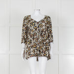 Ba&sh Black With Green And Pink Floral Print V Neck Top
