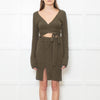 Acne Studios Khaki Green Rib Knit Wrap Front Dress