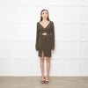 Acne Studios Khaki Green Rib Knit Wrap Front Dress