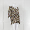 Ba&sh Black With Green And Pink Floral Print V Neck Top