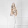 Mes Demoiselles Neutral Grey Peach Print Cotton Blouse