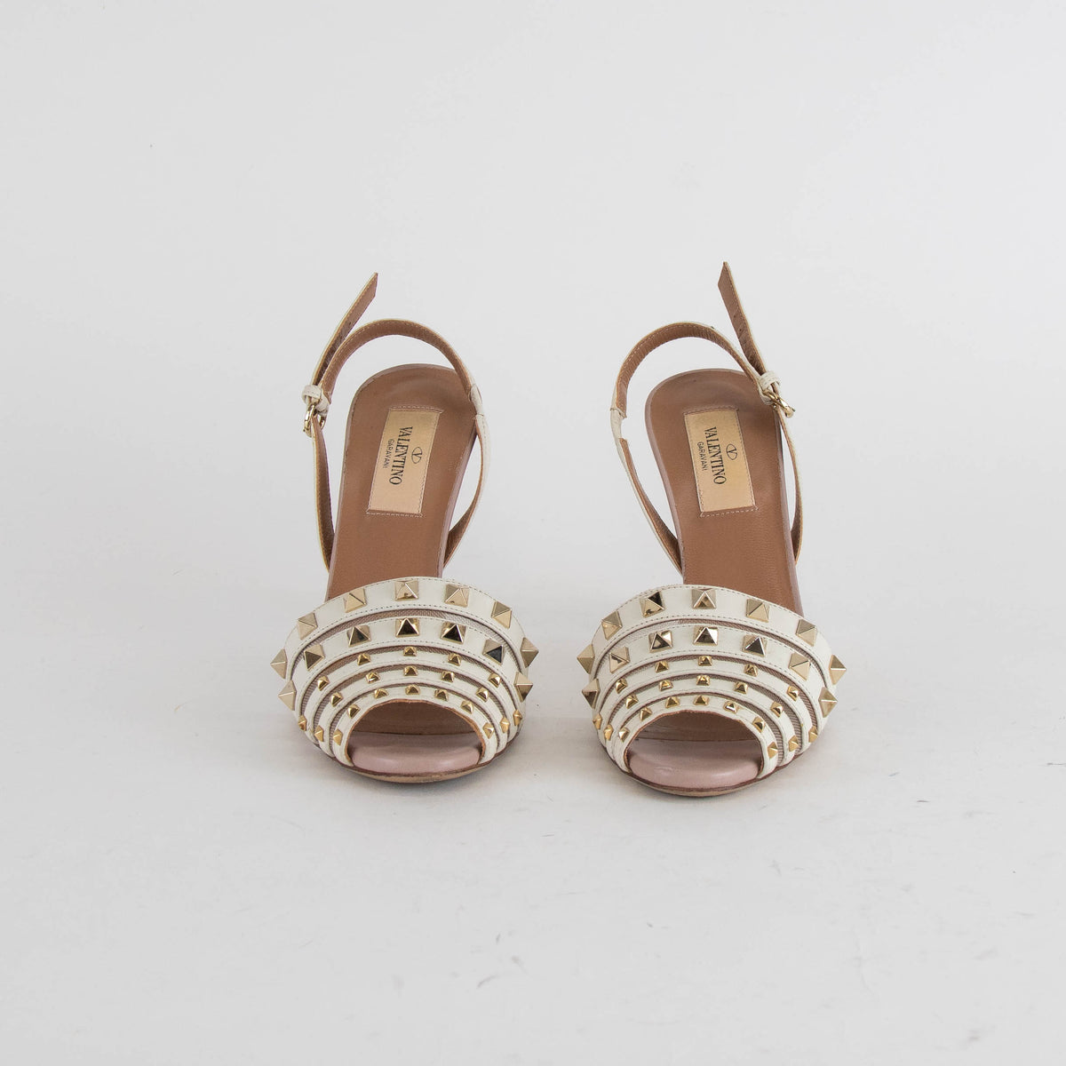 Valentino Cream Rockstud Heels