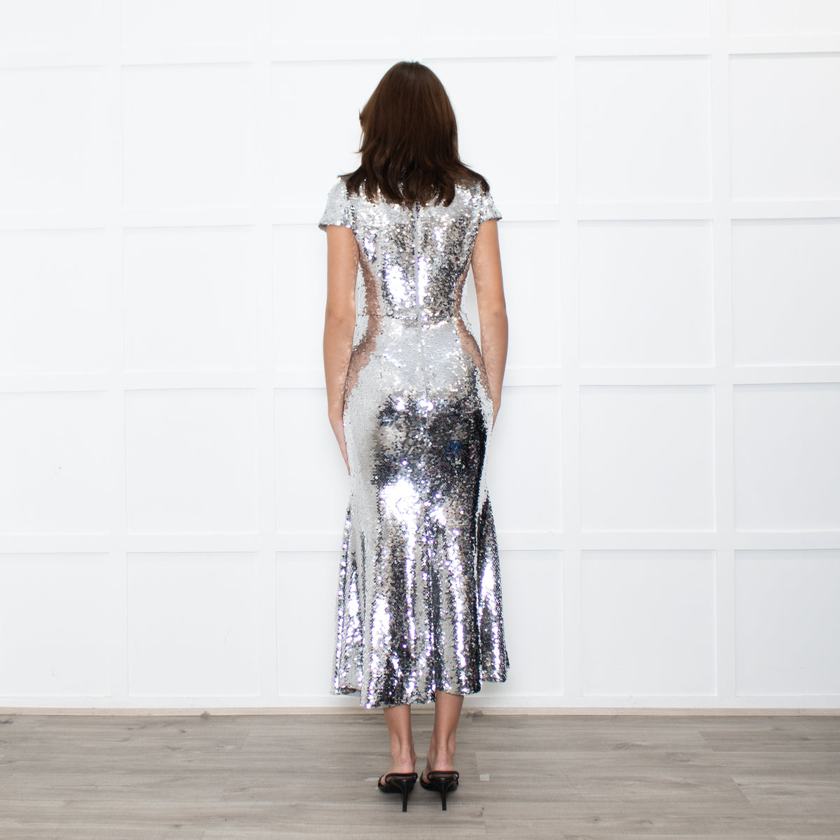 self portrait silver dress Self Portrait, Silver Sequin Maxi Dress (NWT) New Wedding Dress Save 44%