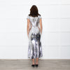 Self-Portrait Silver Sequin Twist Front Gown