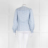 Ridley Blue White Floral Big Collar Cotton Blouse