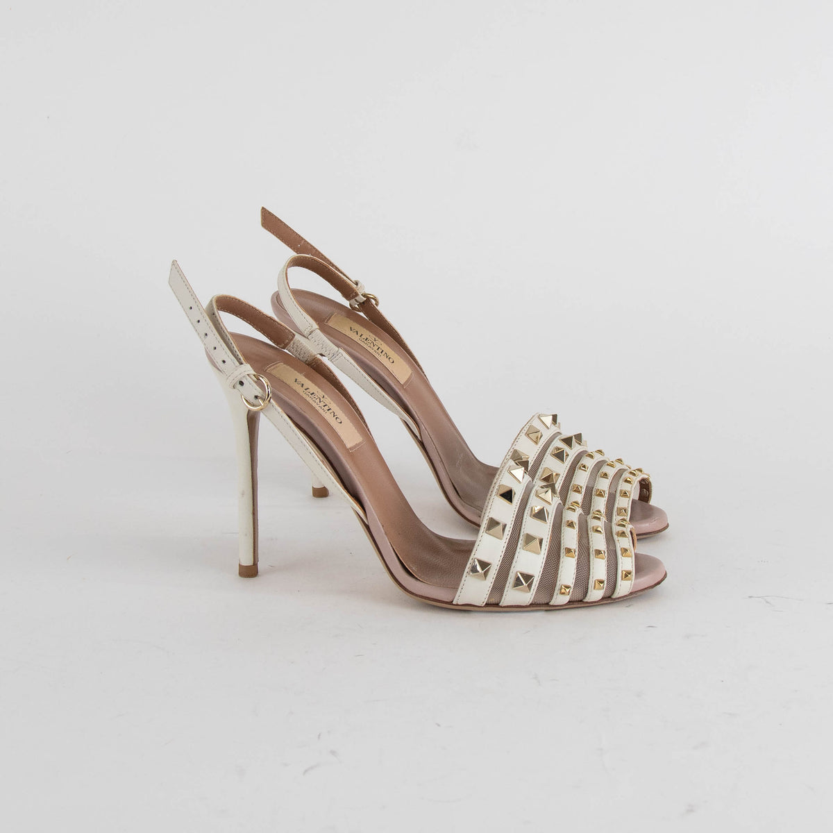 Valentino Cream Rockstud Heels