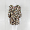 Ba&sh Black With Green And Pink Floral Print V Neck Top