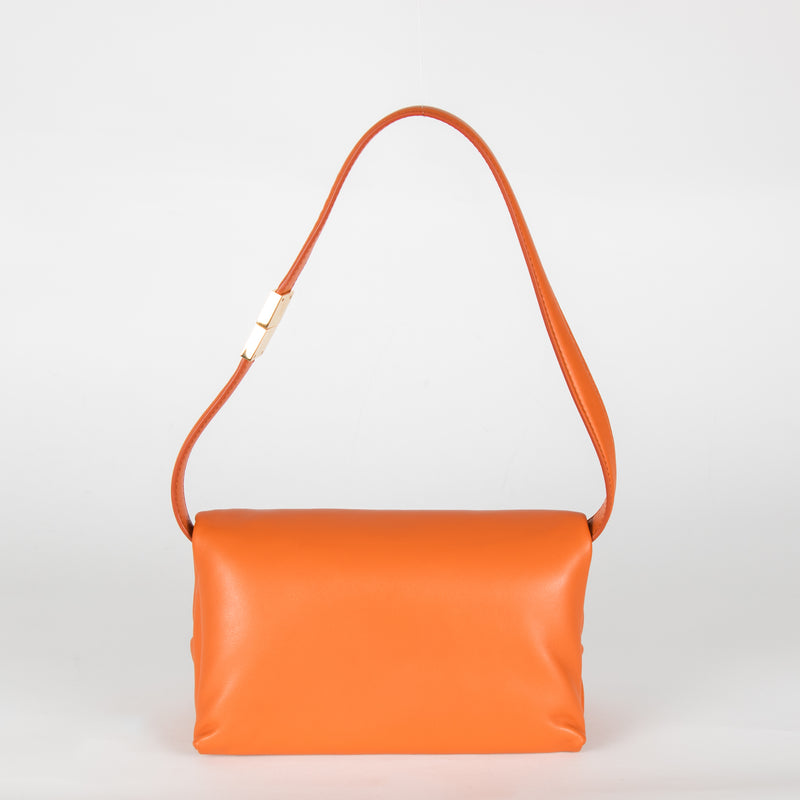 Marni Orange Small Prisma Leather Shoulder Bag