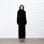 Raey Black Cashmere Knit Rollneck Maxi Dress