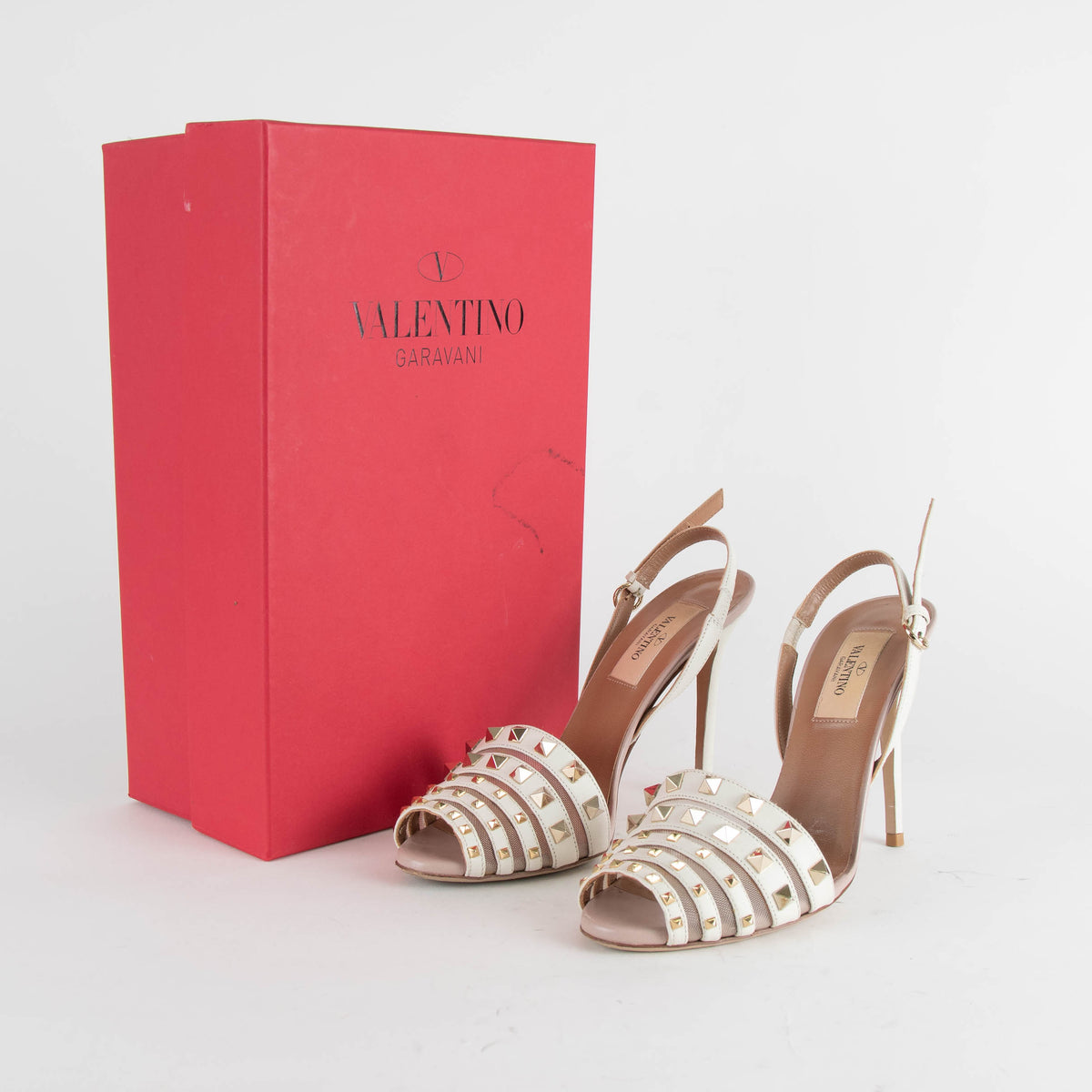 Valentino Cream Rockstud Heels