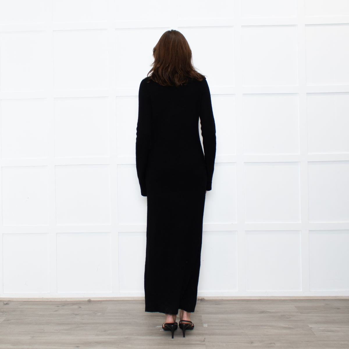 Raey Black Cashmere Knit Rollneck Maxi Dress